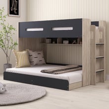 Campbell Single Over Double Bunk Bed with Shelves